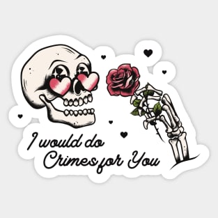 Valentine's Skull Sticker